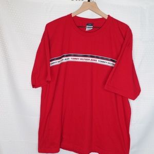 TOMMY HILFIGER JEANS - MENS T-SHIRT - RED- SIZE XL